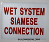 Wet System Siamese Connection Sign