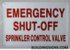 Emergency Shut-Off Sprinkler Control Valve SIGNAGE