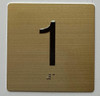 1 ST FLOOR Elevator Jamb Plate Signage With Braille and raised number-Elevator FLOOR 1 number Signage  - The sensation line