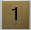 1 ST FLOOR Elevator Jamb Plate Signage With Braille and raised number-Elevator FLOOR 1 number Signage  - The sensation line