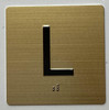 L Elevator Jamb Plate sign With Braille and raised number-Elevator LOBBY floor number sign  - The sensation line