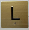 L Elevator Jamb Plate sign With Braille and raised number-Elevator LOBBY floor number sign  - The sensation line