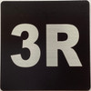 Sign Apartment number 3R  - UNIT NUMBER 3R /SUITE 3R  (BLACK, DOUBLE SIDED TAPE) -Broadway Line