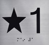 Sign Elevator JAMB Plate with Braille - Elevator Floor Number Brush SILVER