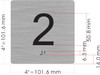 Sign Elevator JAMB Plate with Braille - Elevator Floor Number Brush SILVER