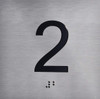 Signage  Elevator JAMB Plate with Braille - Elevator Floor Number Brush SILVER