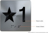 Signage  Elevator JAMB Plate with Braille - Elevator Floor Number Brush SILVER