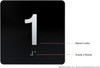 Elevator JAMB Plate with Braille - Elevator Floor Number Brush BLACK