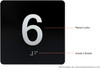 Elevator JAMB Plate with Braille - Elevator Floor Number Brush BLACK