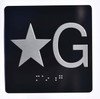 Sign Elevator JAMB Plate with Braille - Elevator Floor Number Brush BLACK