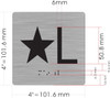 Signage  Elevator JAMB Plate with Braille - Elevator Floor Number Brush SILVER