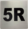 Signage Apartment number 5R  - UNIT NUMBER 5R  (SILVER, DOUBLE SIDED TAPE) -Broadway Line