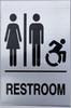 Unisex Restroom - Sign.  -Tactile Signs  Braille sign