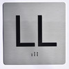 Elevator JAMB Plate with Braille - Elevator Floor Number Brush SILVER