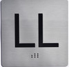 Sign Elevator JAMB Plate with Braille - Elevator Floor Number Brush SILVER