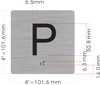 Elevator JAMB Plate with Braille - Elevator Floor Number Brush SILVER Sign