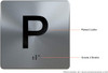 Signage  Elevator JAMB Plate with Braille - Elevator Floor Number Brush SILVER