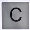 Elevator JAMB Plate with Braille - Elevator Floor Number Brush SILVER Sign