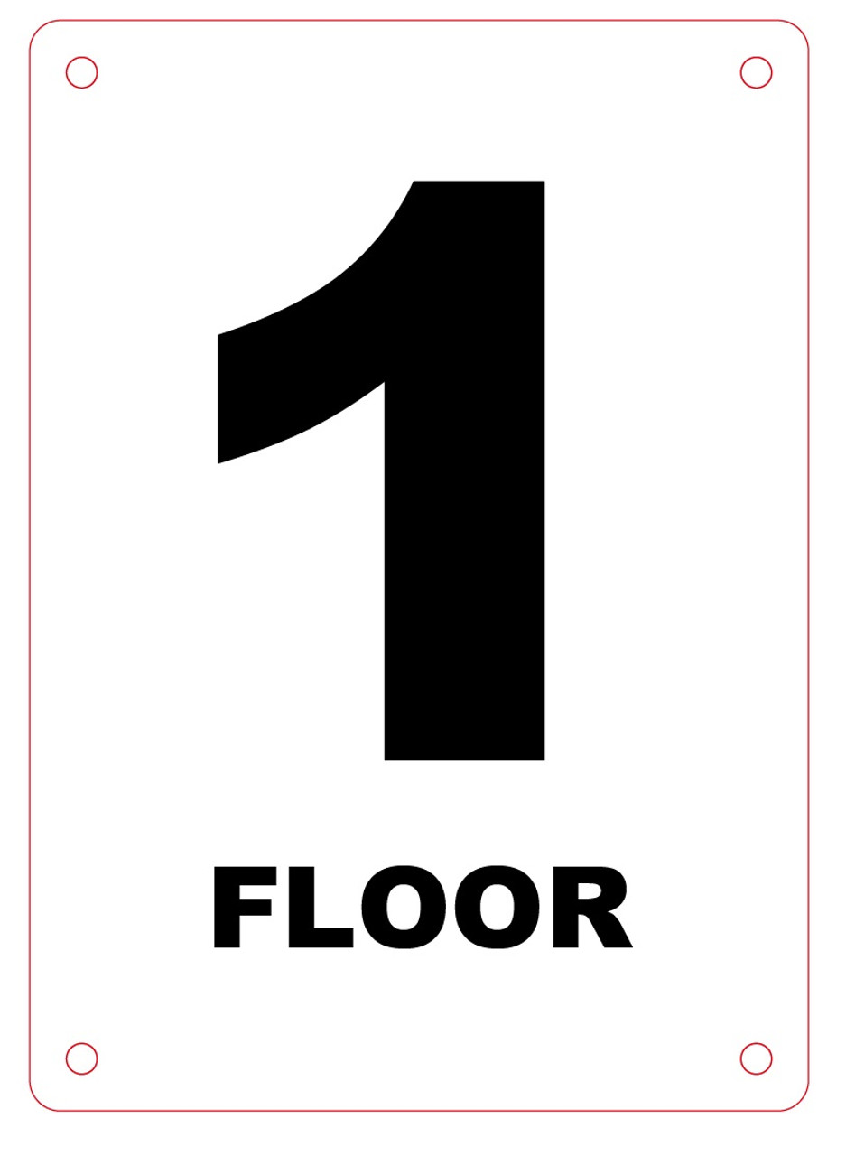 FLOOR NUMBER ONE SIGN