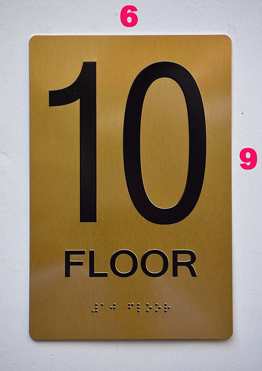 Floor 10 Sign -Tactile Signs Tactile Signs 10th Floor Sign -Tactile ...