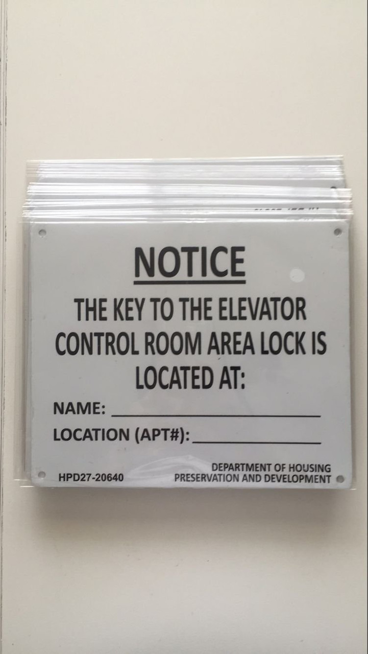 KEY TO ELEVATOR CONTROL ROOM WHITE aluminium key-to-elevator-control-room-white-aluminium