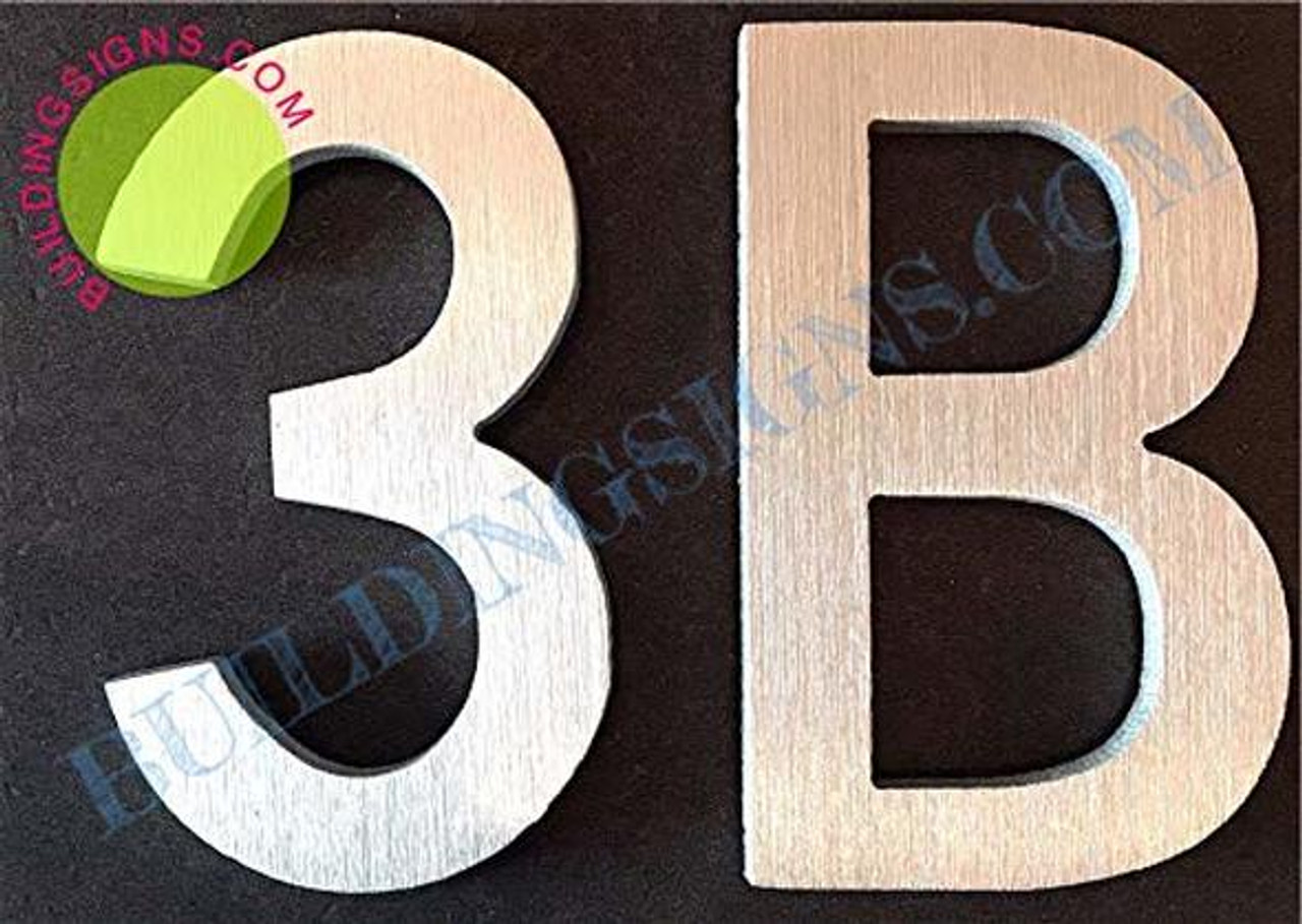 Apartment Number ONE (1) Sign - -Brushed Aluminum (2.25X3)