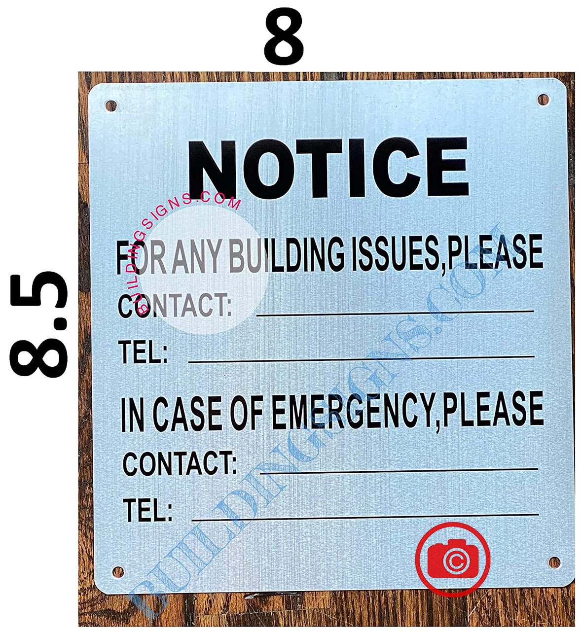Contact Info Sign Example Building Contact Information Sign