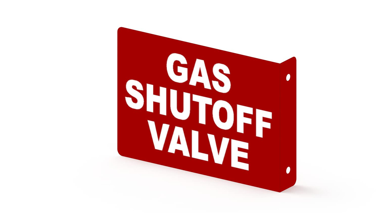 Eletina Warnschild 'Gas Shut Off Valve' – 30,5 X 20,3 Cm, Aluminium, Mit Pfeillinks, Für Innen & Außen