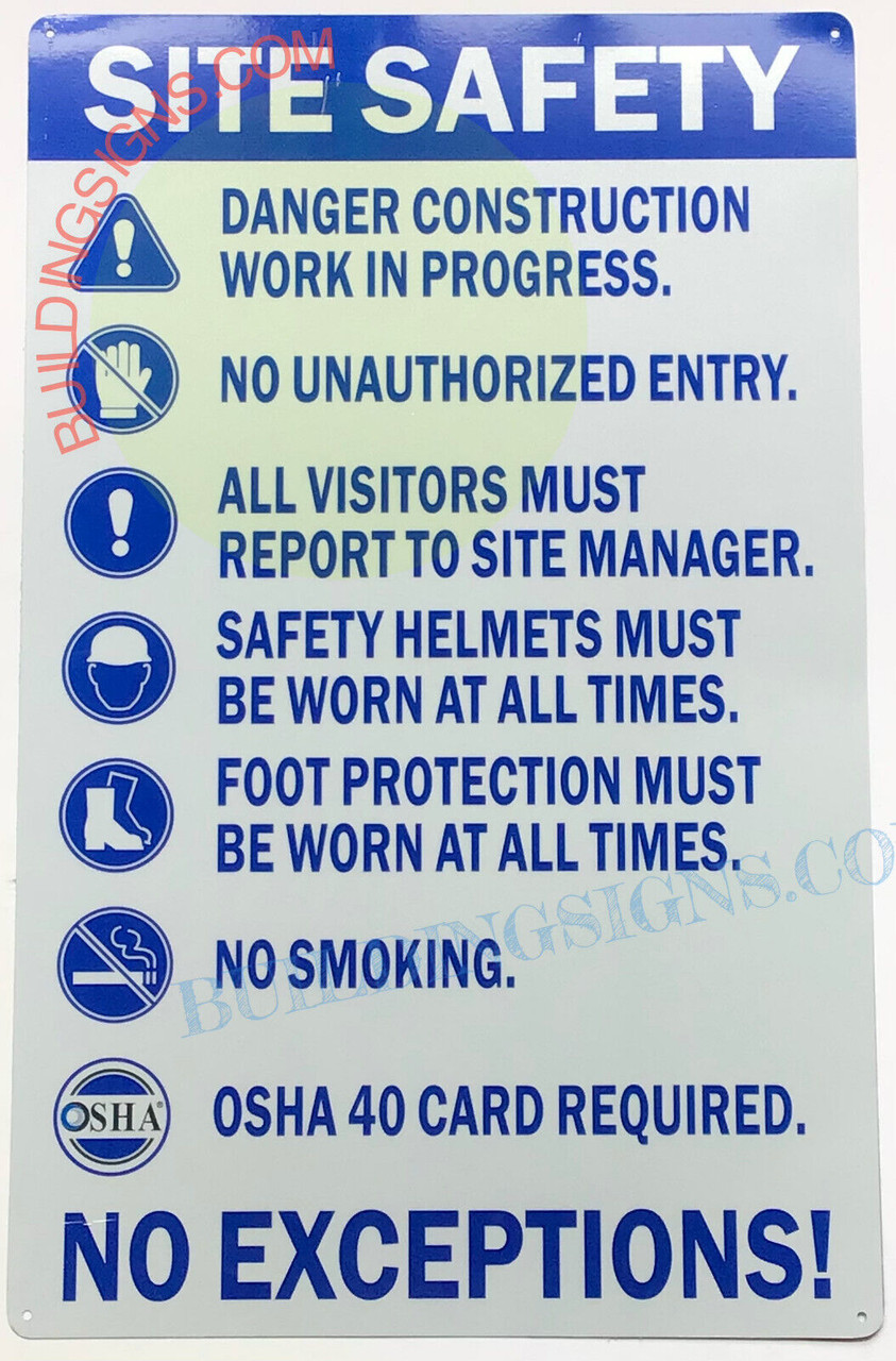 SITE SAFETY SIGN 22X14 white - HPDSIGNS.NYC