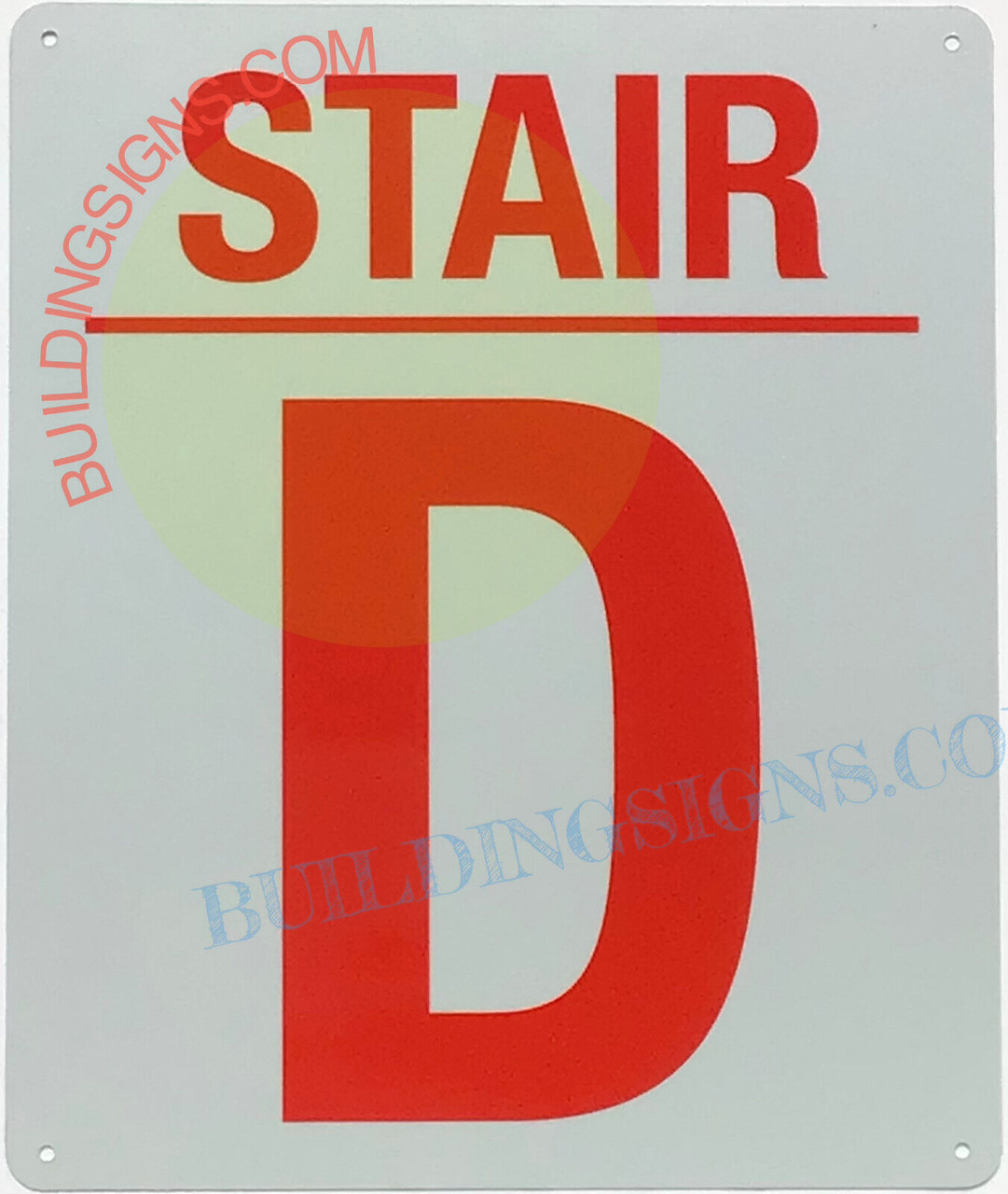 STAIR D SIGN (10x12,White,Aluminum) - HPDSIGNS.NYC