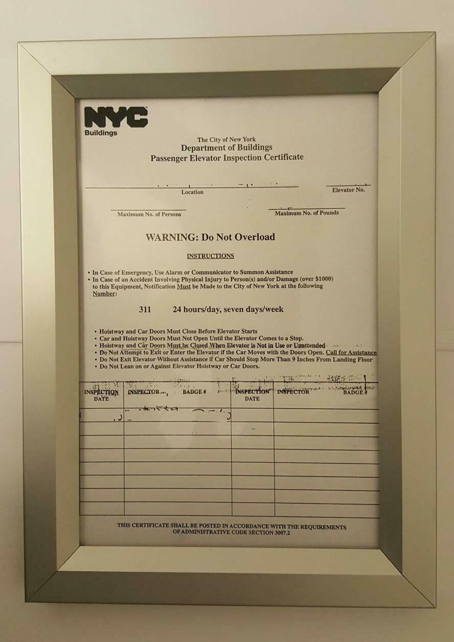Post Certificate of Inspection Visit Frame Requirements