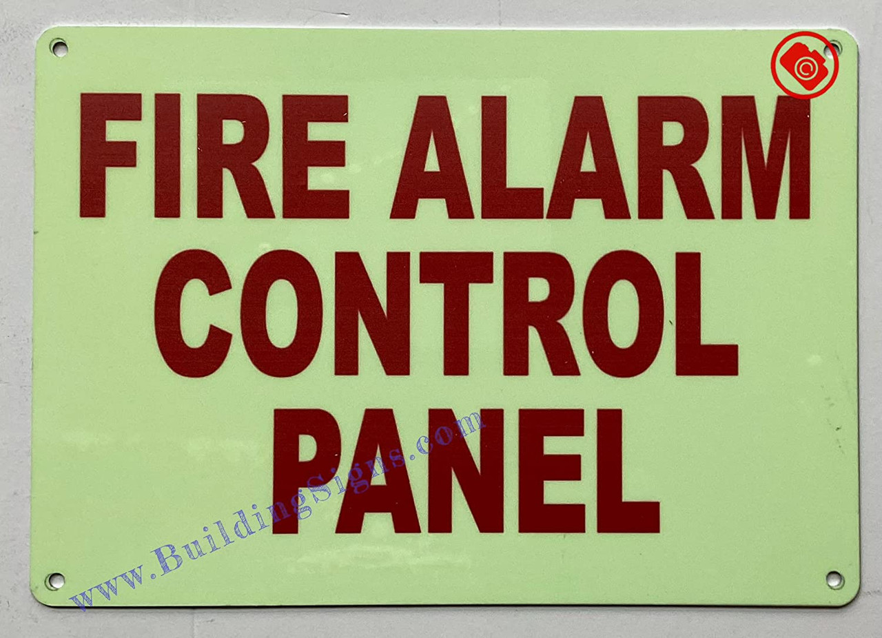 Cartello Interno 'PANNELLO CONTROLLO ALLARME ANTINCENDIO' &ndash; Alluminio Rosso 30x25cm &ndash; BuildingSigns.com