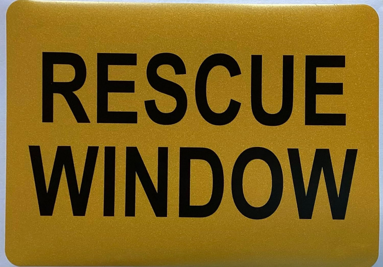 5 PACK -RESCUE WINDOW Decal/STICKER (REFLECTIVE !!!!, YELLOW, PVC ...