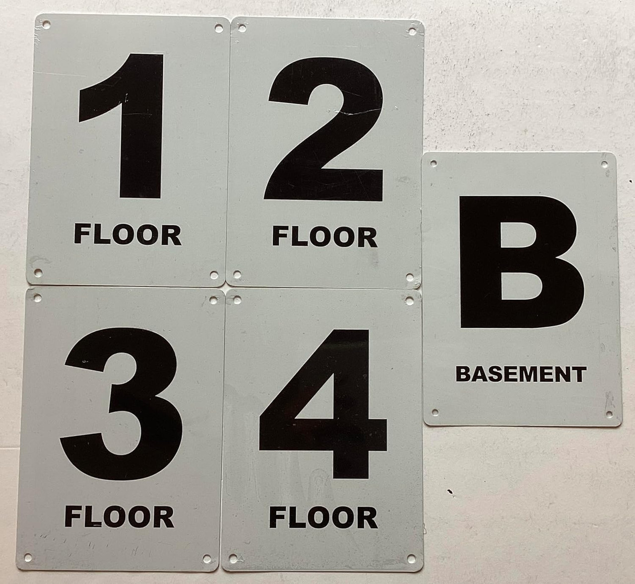 Floor Number set Sign - 4-Pack Metal Floor Signs, Aluminum Signs for ...