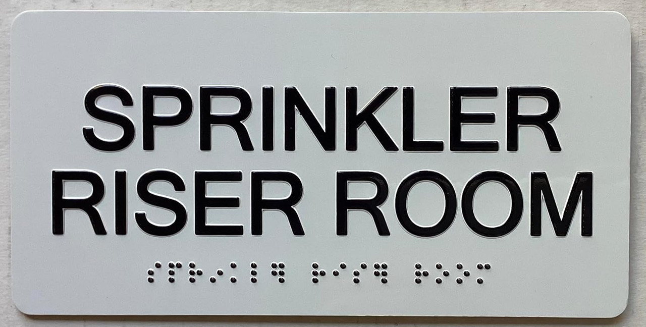 Sprinkler Riser Room sign with Raised letters/Image & Grade 2 Braille ...