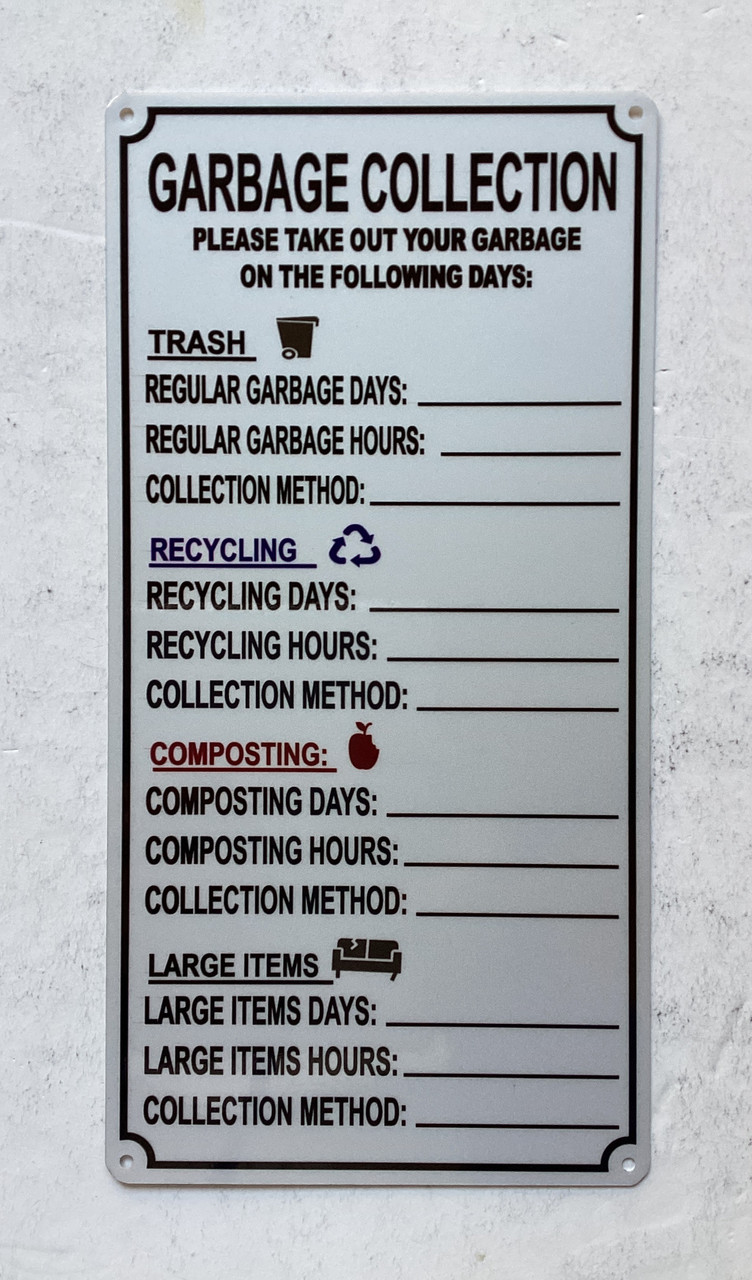 hpd garbage collection sign