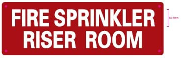 FIRE Sprinkler Riser Room Sign (Reflective, Aluminum, RED Background ...