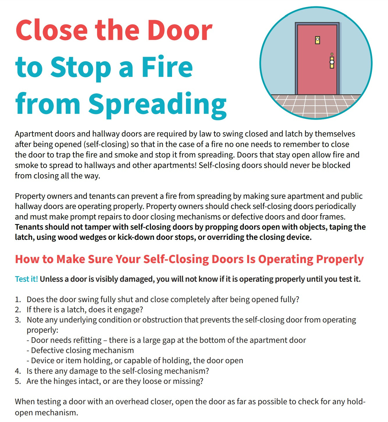 View of hpd Self-Closing Doors flyer