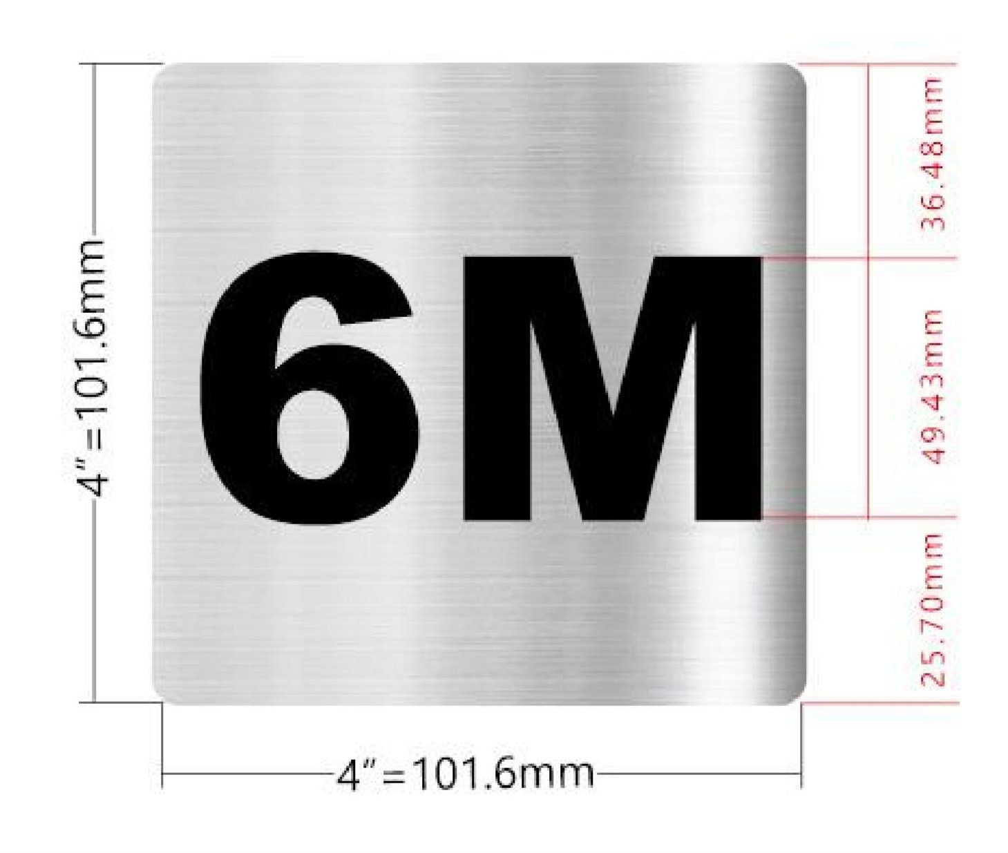 Apartment number 6m sign UNIT NUMBER 6M SIGN (SILVER, SIZE 4x4 inch