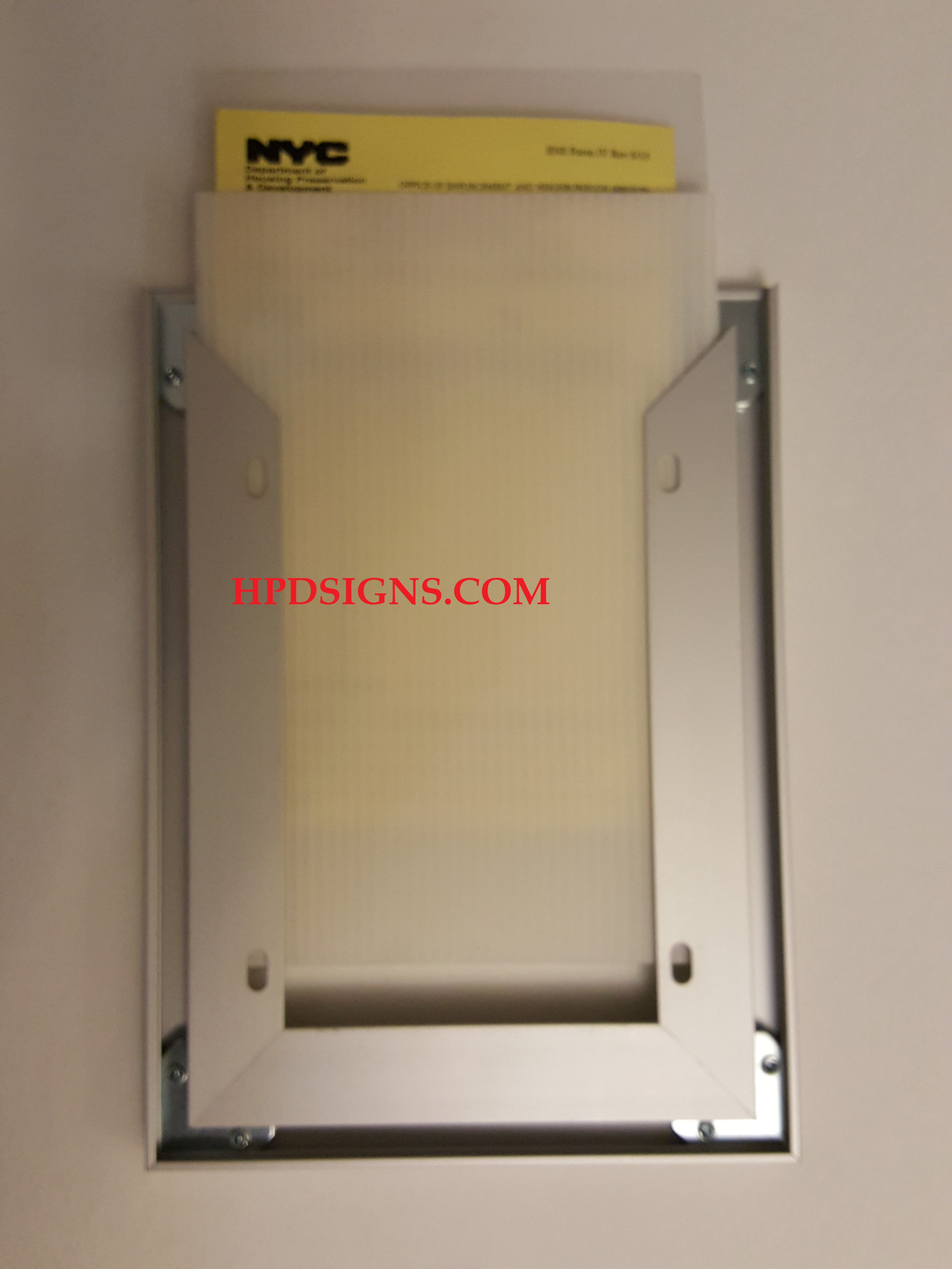 HPD Certificate of inspection visits frame 6 X 9 (HPD NYC MDL§329)