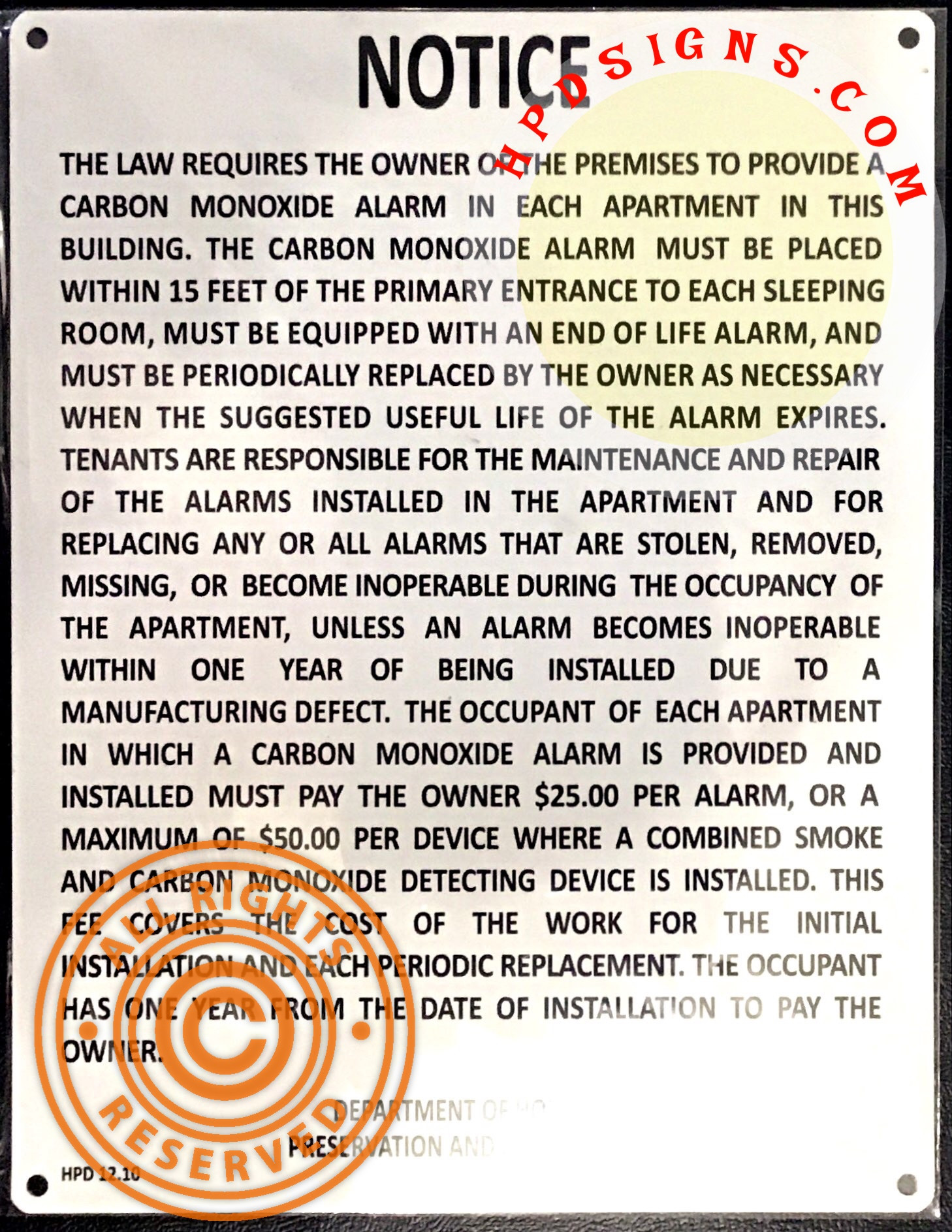 WINDOW GUARDS NOTICE