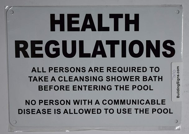 Health REGULATIONS Requi to TAKE Cleansing Shower Bath Before Entering