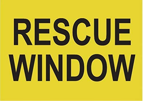 Two (2) Pcs- Rescue Window Label Decal Sticker Sign (5X7 INCH, Yellow ...