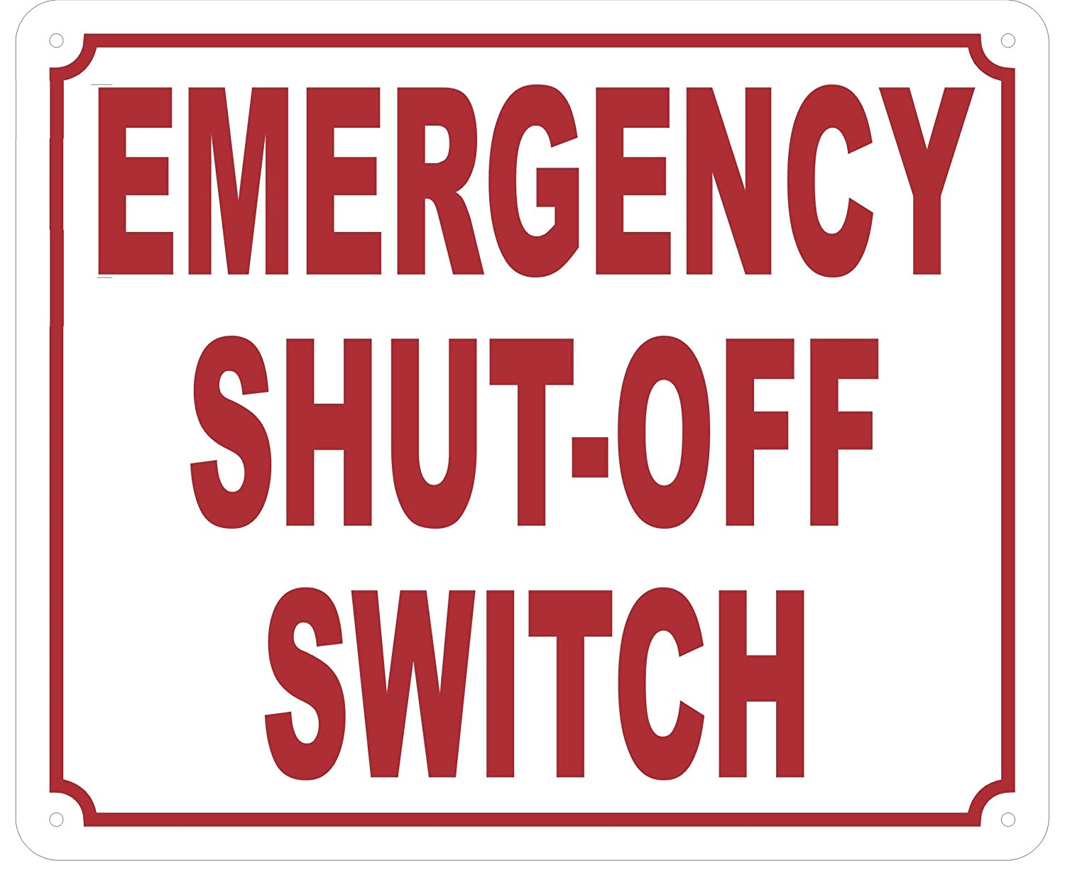 Emergency Shut Off Sign(Arrow Down,, Aluminium)