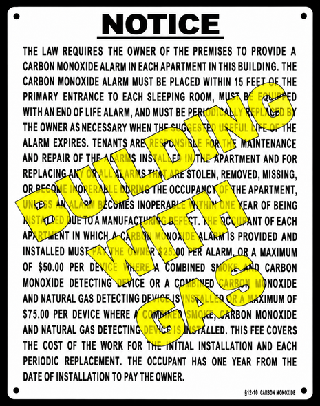 GAS BUILDING: 9 Family | FIREPROOF BUILDING - NON COMBUSTIBLE | HPD required Signs Package (White, Aluminum)-El blanco Line