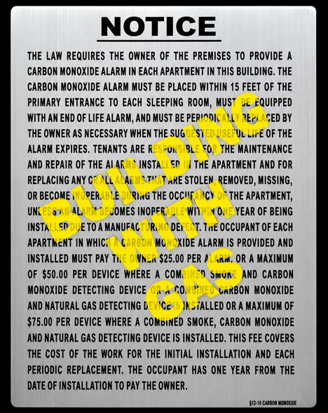 GAS BUILDING: 6 Family | Non Fireproof - Combustible | HPD required Signs Package (SILVER, Aluminum, COMES WITH DOUBLE SIDED TAPE)-The Silver Line