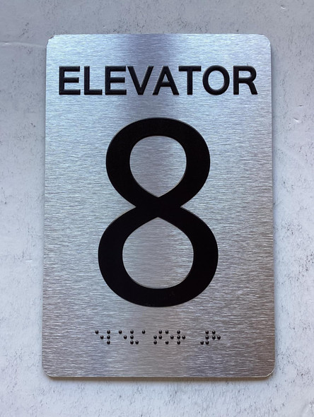 NYC ELEVATOR NUMBER (ELEVATOR 8) SIGN