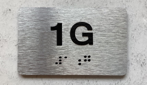 NYC APT NUMBER 1G SIGN-UNIT NUMBER SIGN WITH RAISED LETTERS