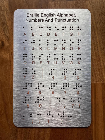 NYC BRAILLE ALPHABET & WORDS BOARD WITH STURDY RAISED DOTS