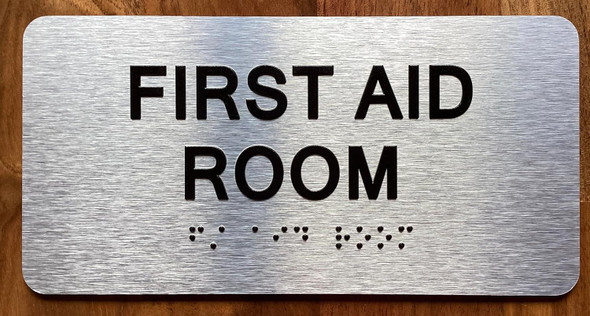 FIRST AID ROOM SIGN WITH RAISED LETTERS